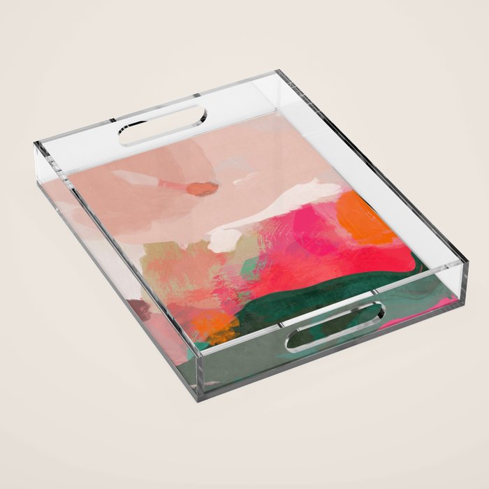abstract pink Acrylic Tray Gallery Image 1
