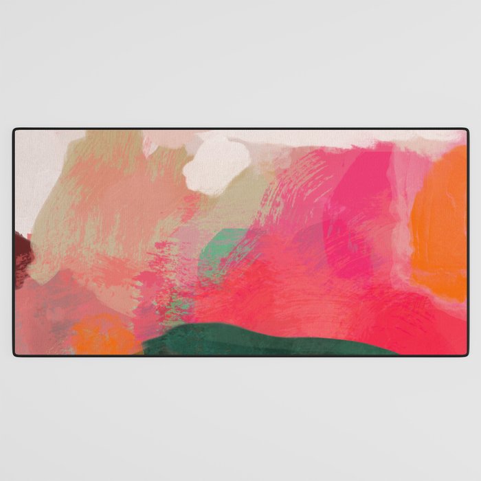 abstract pink Desk Mat Gallery Image 3