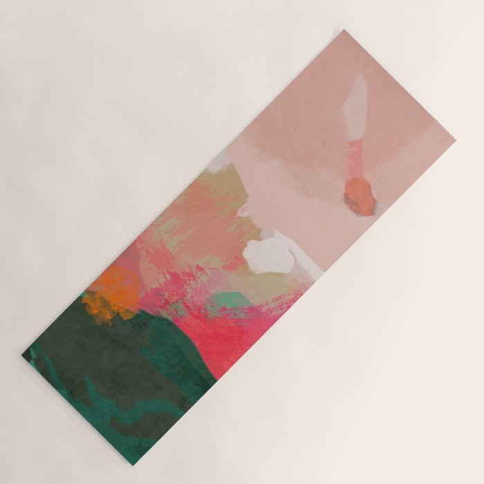 abstract pink Yoga Mat Gallery Image 1