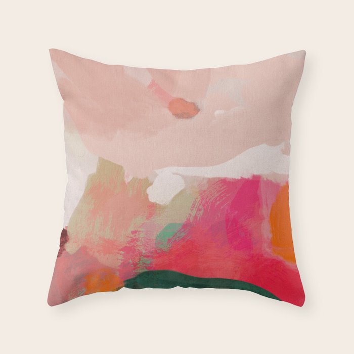 abstract pink Throw Pillow Gallery Image 6