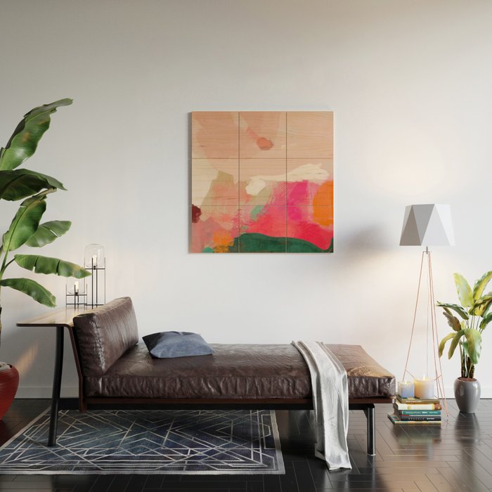 abstract pink Wood Wall Art Gallery Image 2
