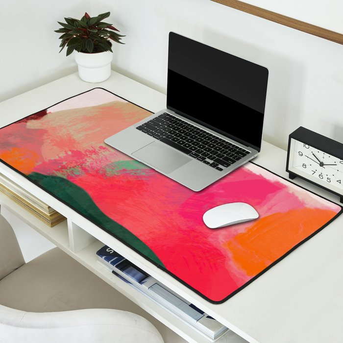 abstract pink Desk Mat Gallery Image 2