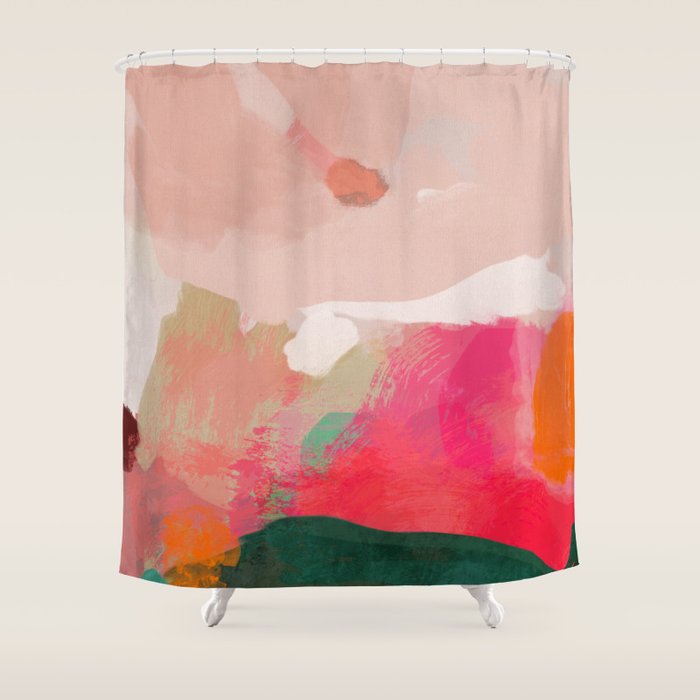 abstract pink Shower Curtain Gallery Image 1