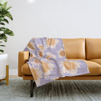 Retro boho daisy floral pattern lavender Throw Blanket Gallery Image 1