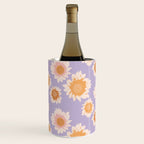 Retro boho daisy floral pattern lavender Wine Chiller Gallery Image 1