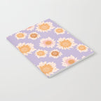 Retro boho daisy floral pattern lavender Notebook Gallery Image 2