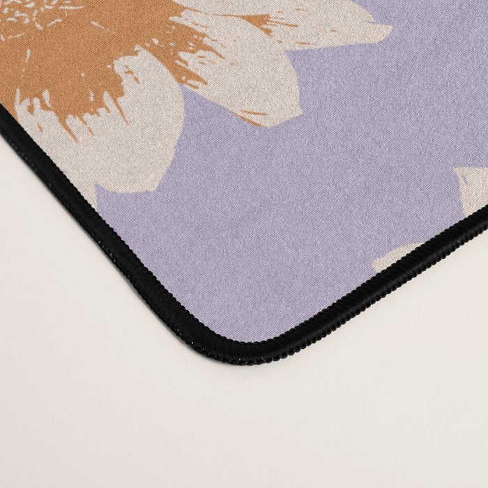 Retro boho daisy floral pattern lavender Desk Mat Gallery Image 4