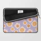 Retro boho daisy floral pattern lavender Laptop Sleeve Gallery Image 2