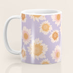 Retro boho daisy floral pattern lavender Coffee Mug Gallery Image 3