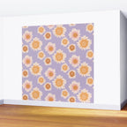 Retro boho daisy floral pattern lavender Wall Mural Gallery Image 2