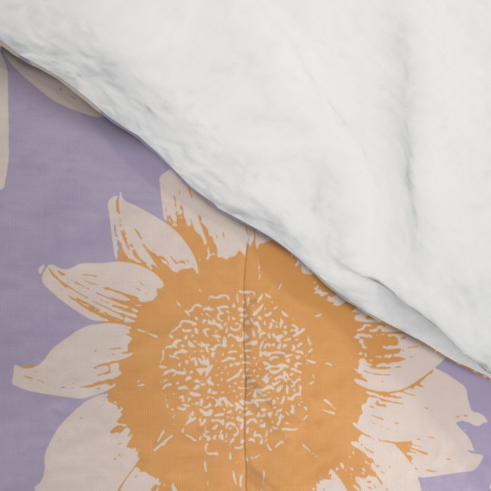 Retro boho daisy floral pattern lavender Comforter Gallery Image 4