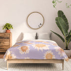 Retro boho daisy floral pattern lavender Comforter Gallery Image 3
