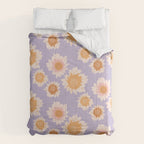 Retro boho daisy floral pattern lavender Comforter Gallery Image 6