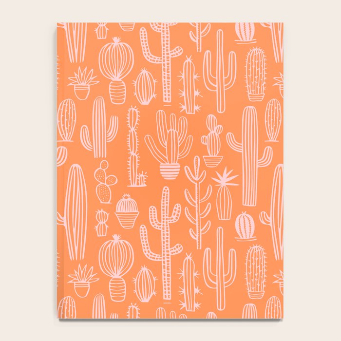 Retro hand drawn cactus plant pattern Notebook Gallery Image 4