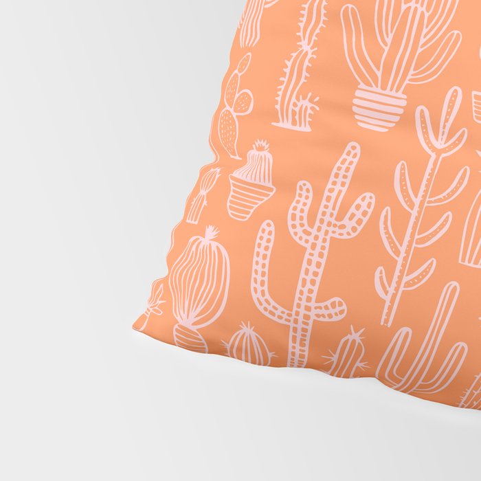 Retro hand drawn cactus plant pattern Pillow Sham Gallery Image 4