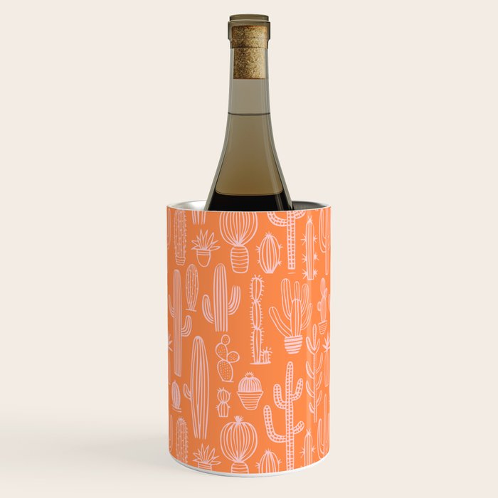 Retro hand drawn cactus plant pattern Wine Chiller Gallery Image 2