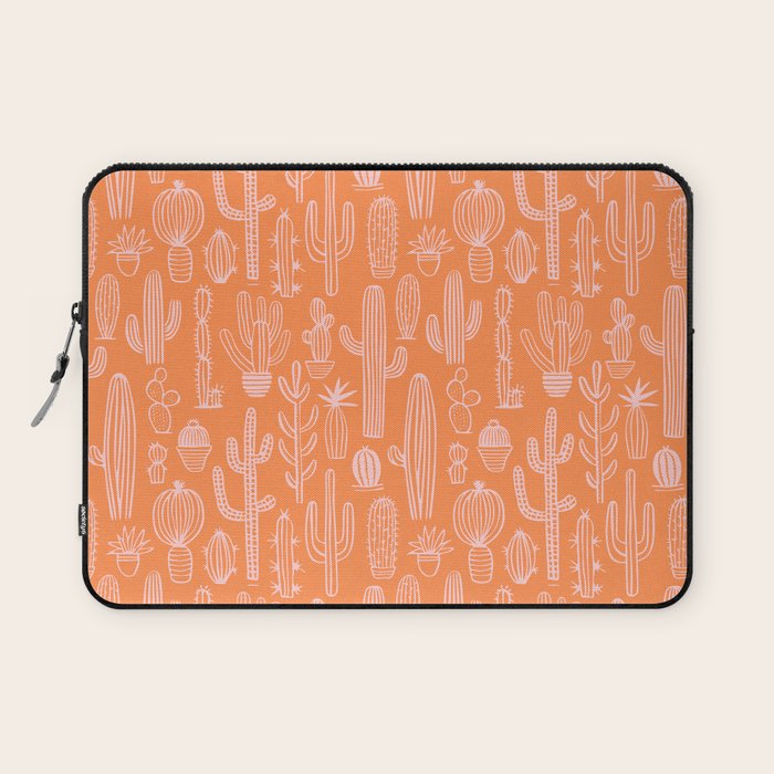 Retro hand drawn cactus plant pattern Laptop Sleeve Gallery Image 1
