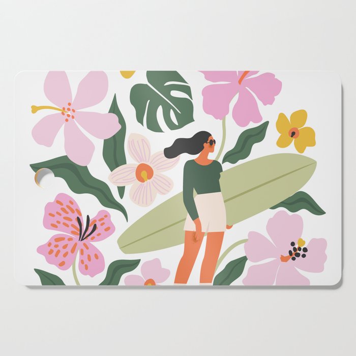 Surfing in garden Cutting Board Gallery Image 1