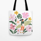 Surfing in garden Tote Bag Gallery Image 1