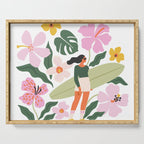 Surfing in garden Serving Tray Gallery Image 1