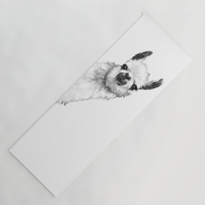 Sneaky Llama Black and White Yoga Mat Gallery Image 1