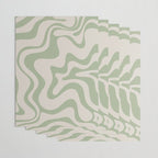 Liquid Swirl Modern Abstract Pattern in Beige and Sage Green Wrapping Paper Gallery Image 3
