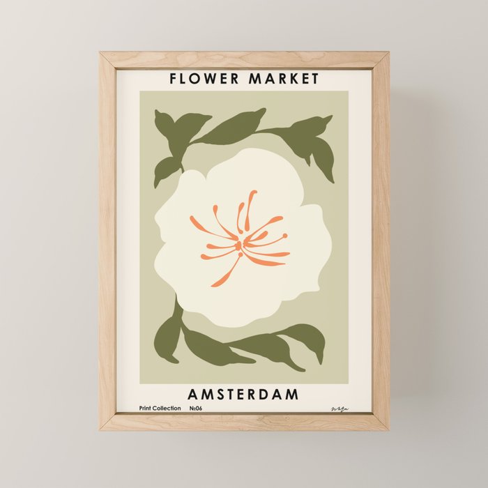 Flower Market, Amsterdam, cottagecore boho vibes Mini Art Print Gallery Image 1