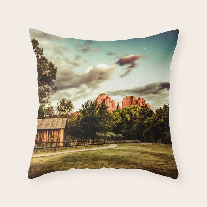 Southwest Chimney Rock Vortex Sedona Arizona Throw Pillow Gallery Image 6