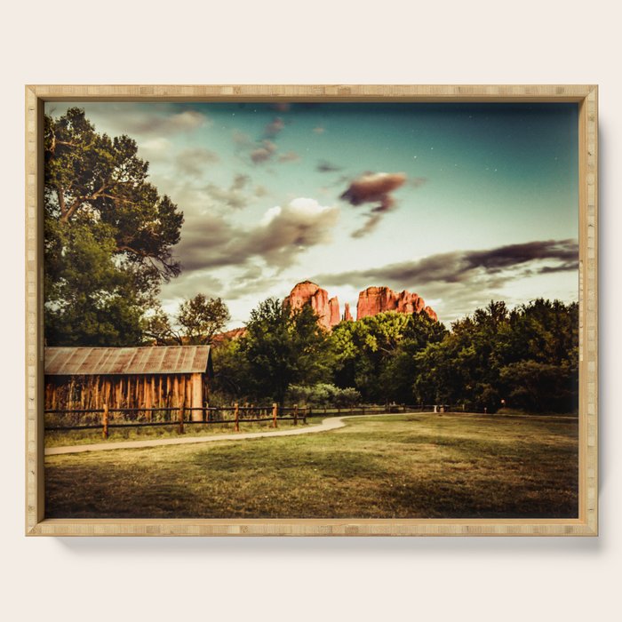 Southwest Chimney Rock Vortex Sedona Arizona Serving Tray Gallery Image 1
