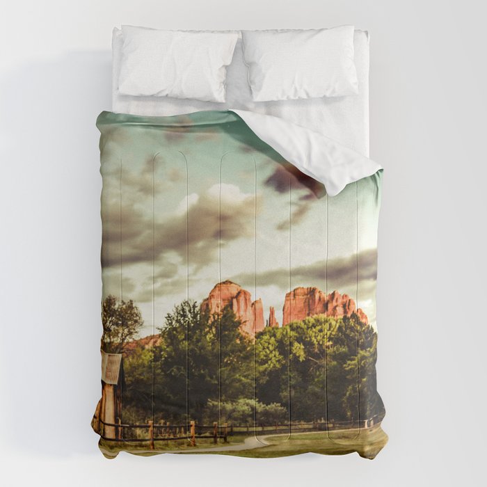 Southwest Chimney Rock Vortex Sedona Arizona Comforter Gallery Image 6