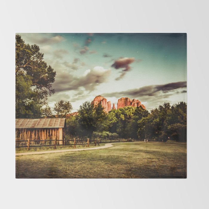Southwest Chimney Rock Vortex Sedona Arizona Throw Blanket Gallery Image 2