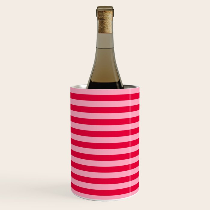 Retro, Beach, Colorful Stripes, Pink and Red Wine Chiller Gallery Image 3