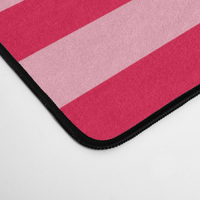 Retro, Beach, Colorful Stripes, Pink and Red Desk Mat Gallery Image 4