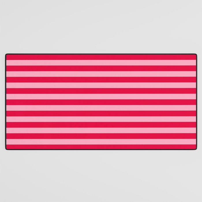 Retro, Beach, Colorful Stripes, Pink and Red Desk Mat Gallery Image 3