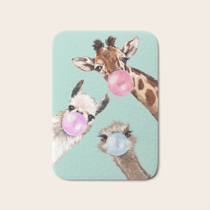 Bubble Gum Gang in Green Bath Mat Gallery Image 1