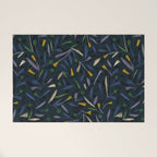 Midnight Floral Pattern 2 - Blue and Yellow Welcome Mat Gallery Image 1