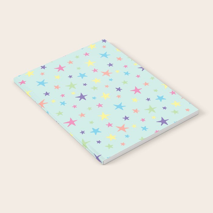 Rainbow Stars on Mint Notebook Gallery Image 1