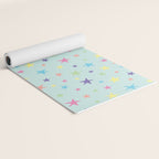 Rainbow Stars on Mint Yoga Mat Gallery Image 2
