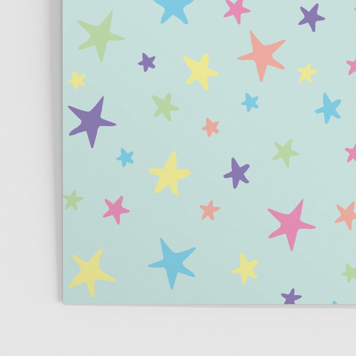 Rainbow Stars on Mint Poster Gallery Image 3