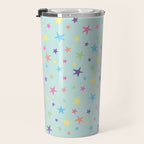 Rainbow Stars on Mint Travel Mug Gallery Image 3