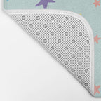 Rainbow Stars on Mint Bath Mat Gallery Image 2