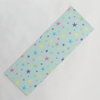 Rainbow Stars on Mint Yoga Mat Gallery Image 1