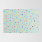 Rainbow Stars on Mint Rug Gallery Image 2