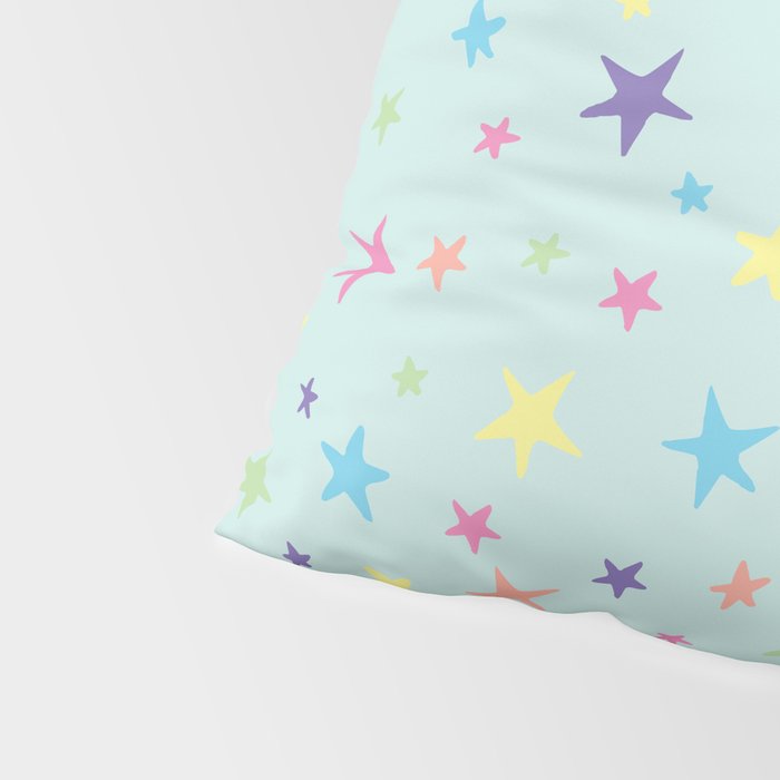 Rainbow Stars on Mint Pillow Sham Gallery Image 4