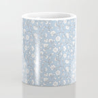 Vintage Small Block Print Floral - Sky Coffee Mug Gallery Image 4