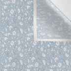 Vintage Small Block Print Floral - Sky Wall Tapestry Gallery Image 3