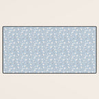 Vintage Small Block Print Floral - Sky Desk Mat Gallery Image 3