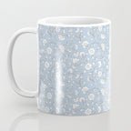 Vintage Small Block Print Floral - Sky Coffee Mug Gallery Image 3