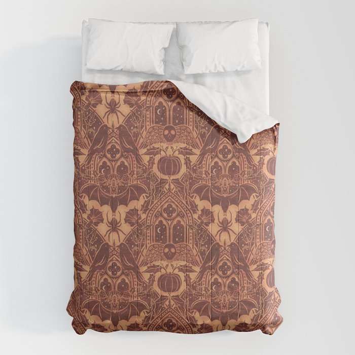 Gothic Halloween Damask - spiced pumpkin  Comforter Gallery Image 6
