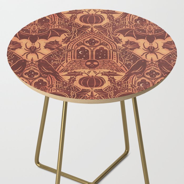 Gothic Halloween Damask - spiced pumpkin  Side Table Gallery Image 2